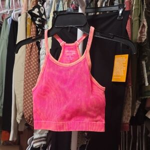 Zenana Outfitters Pink Ribbed Bra Top (LRG/XL)